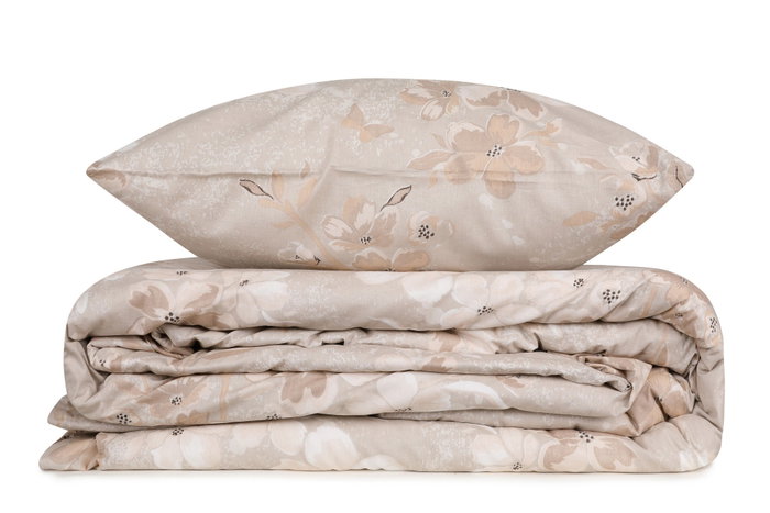 L'essentiel linge de maison Elena - Juego de funda de edredón Marrón, Beige y Salmón